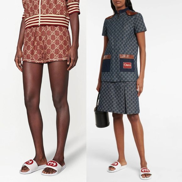 GUCCI SHOES WHITE LEATHER SLIDES INTERLOCKING G LOGO FLIP FLOPS sz IT 39 US 9 - Picture 3 of 16